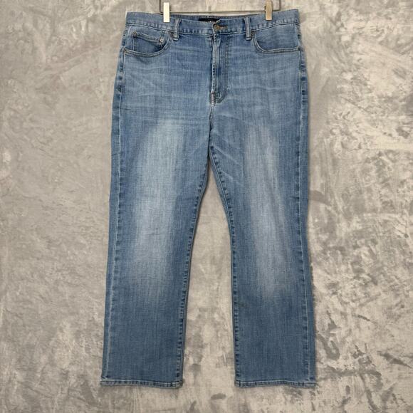 Lucky Brand 181 Relaxed Straight Jeans Mens 36*30 Medium Wash Stretch Pockets - Picture 1 of 16